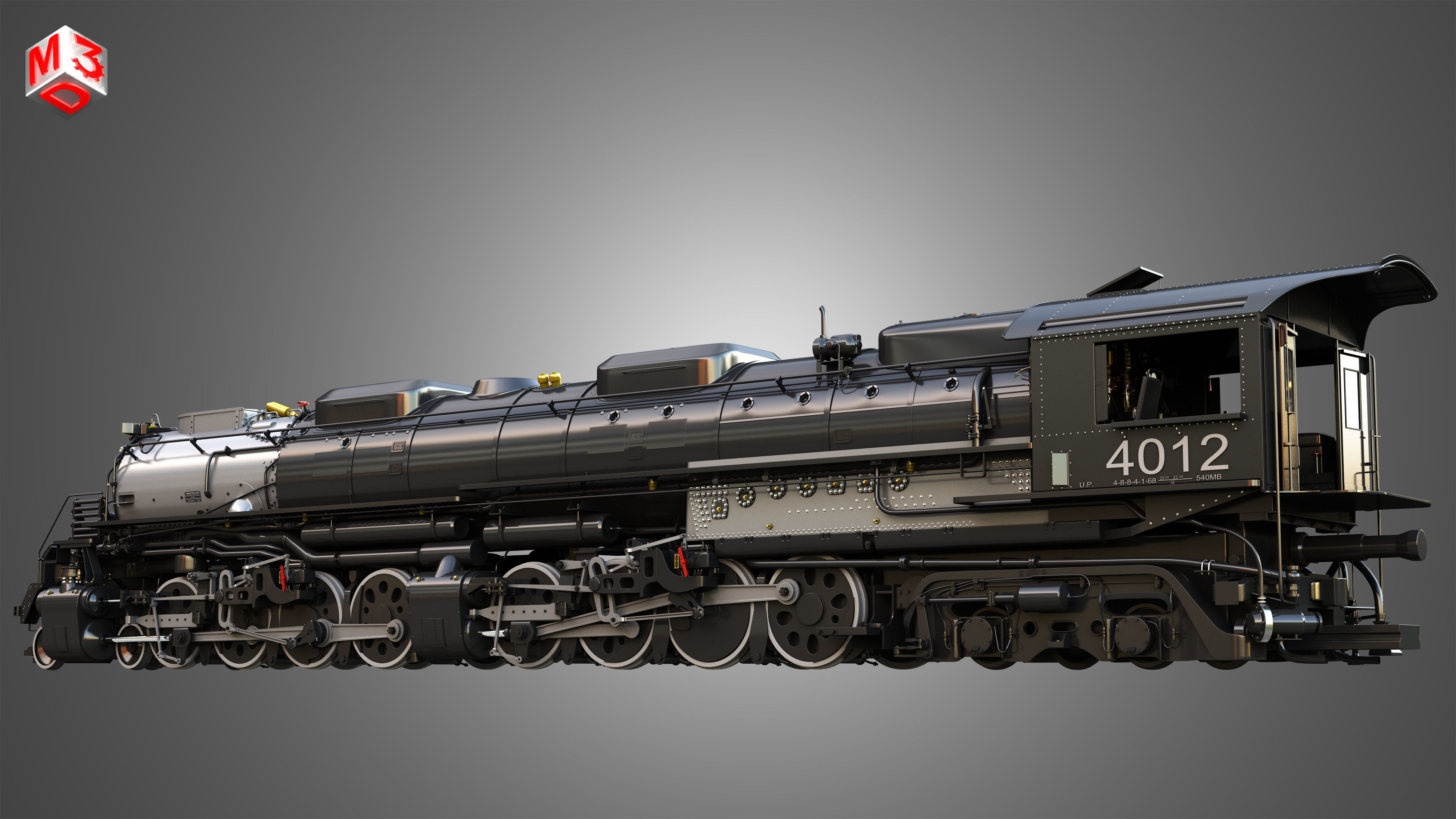 Big Boy 4014 - Steam Locomotive 3D model_10