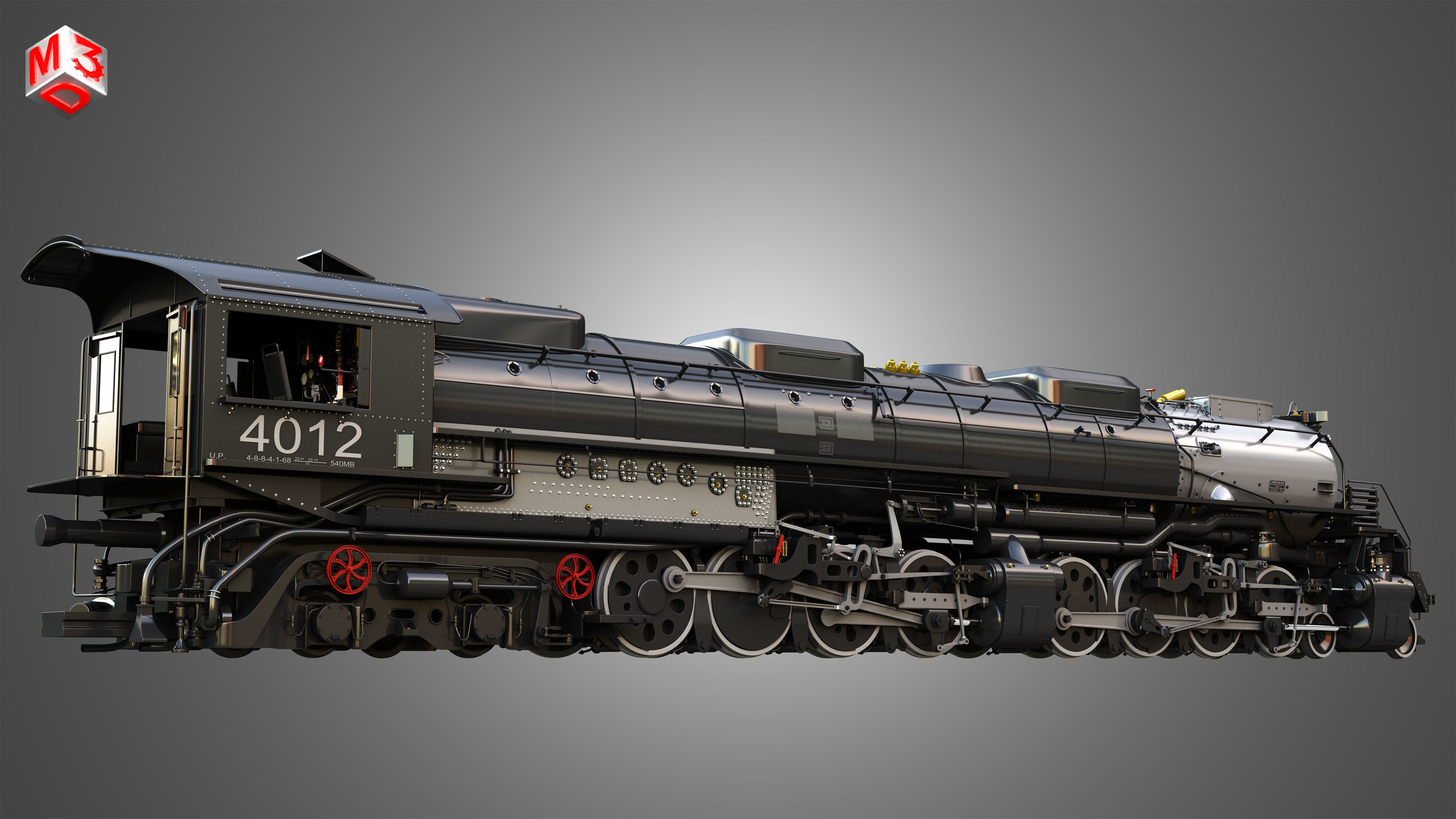 Big Boy 4014 - Steam Locomotive 3D model_8