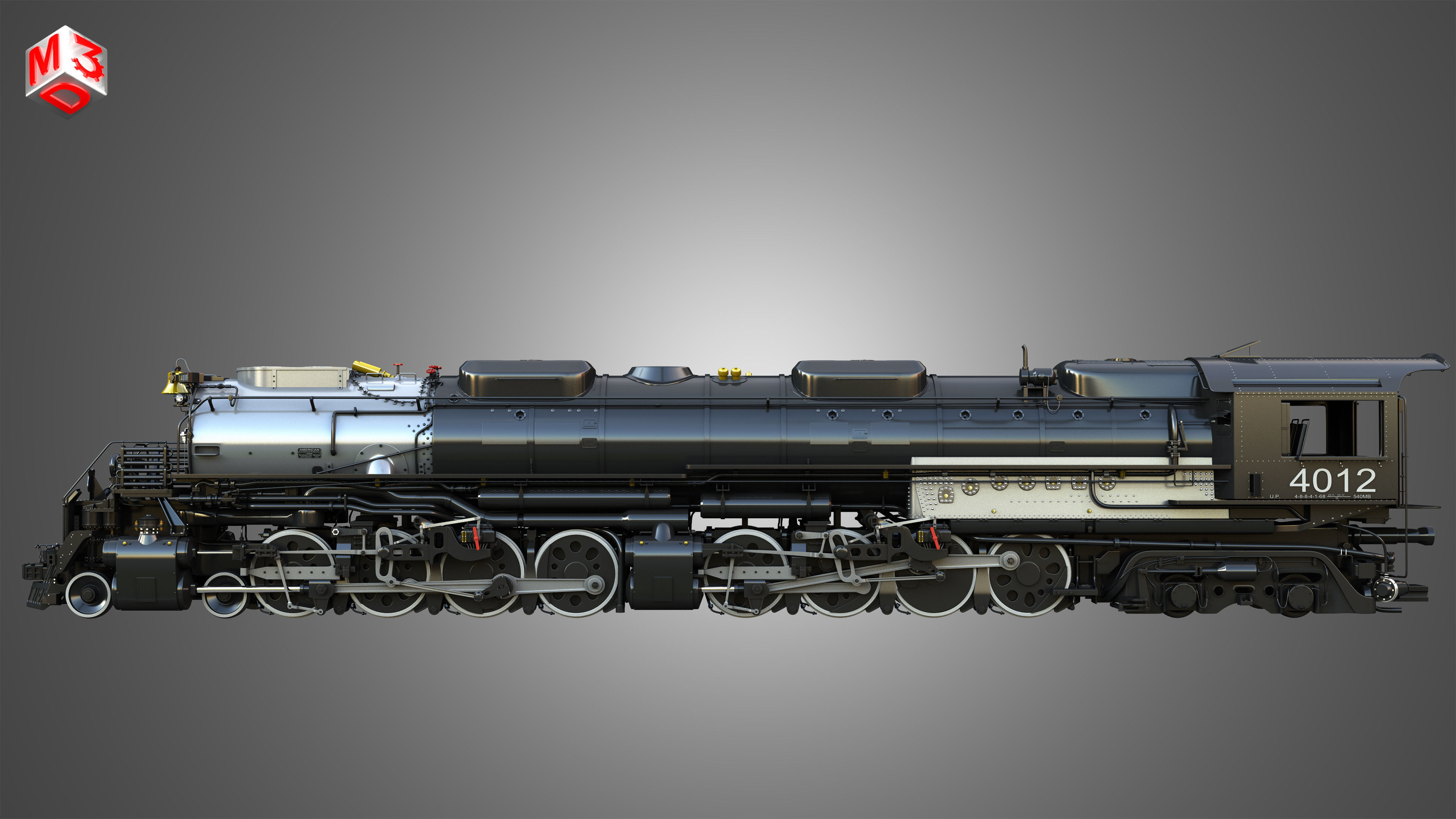 Big Boy 4014 - Steam Locomotive 3D model_5