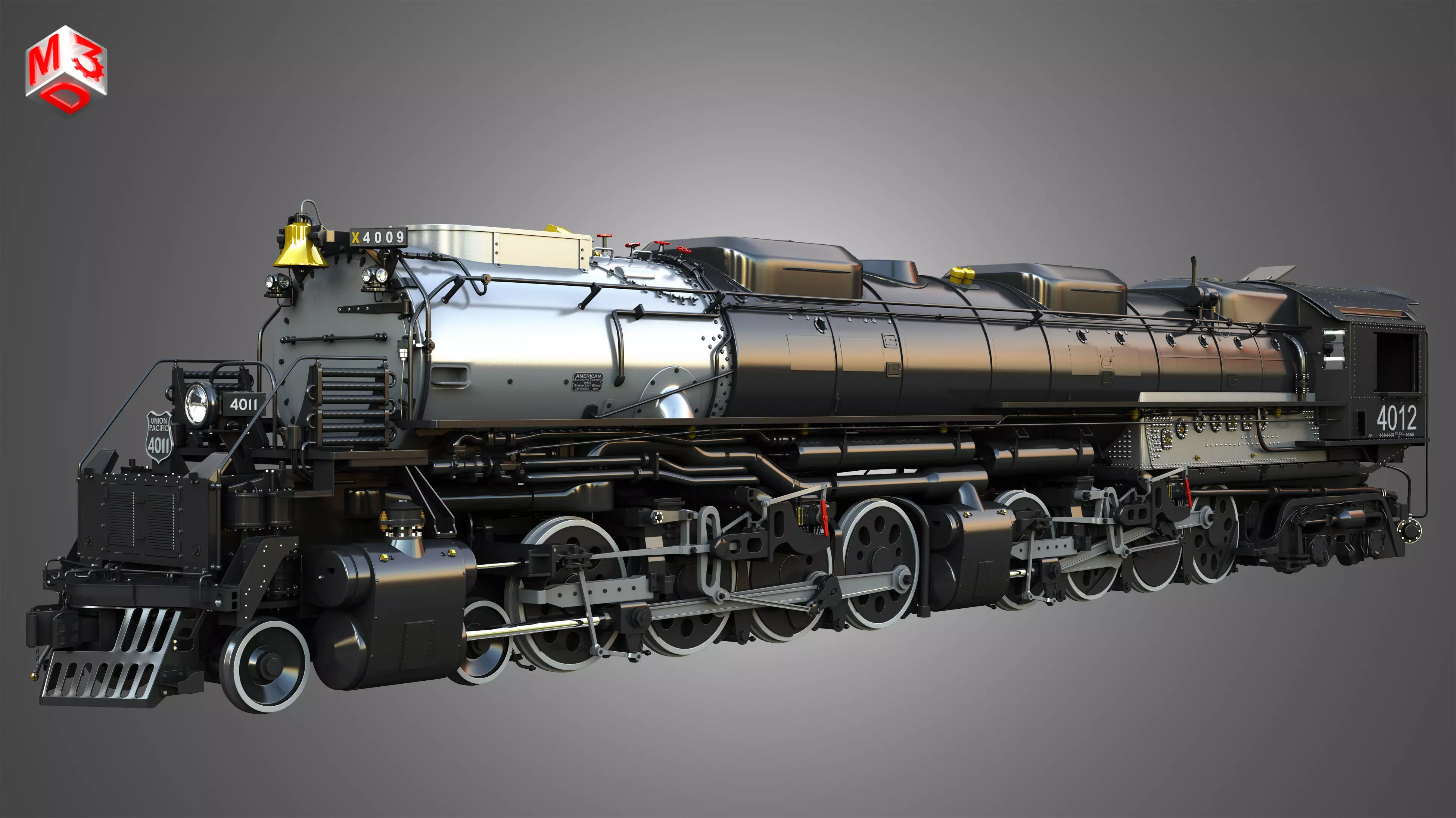Big Boy 4014 - Steam Locomotive 3D model_0