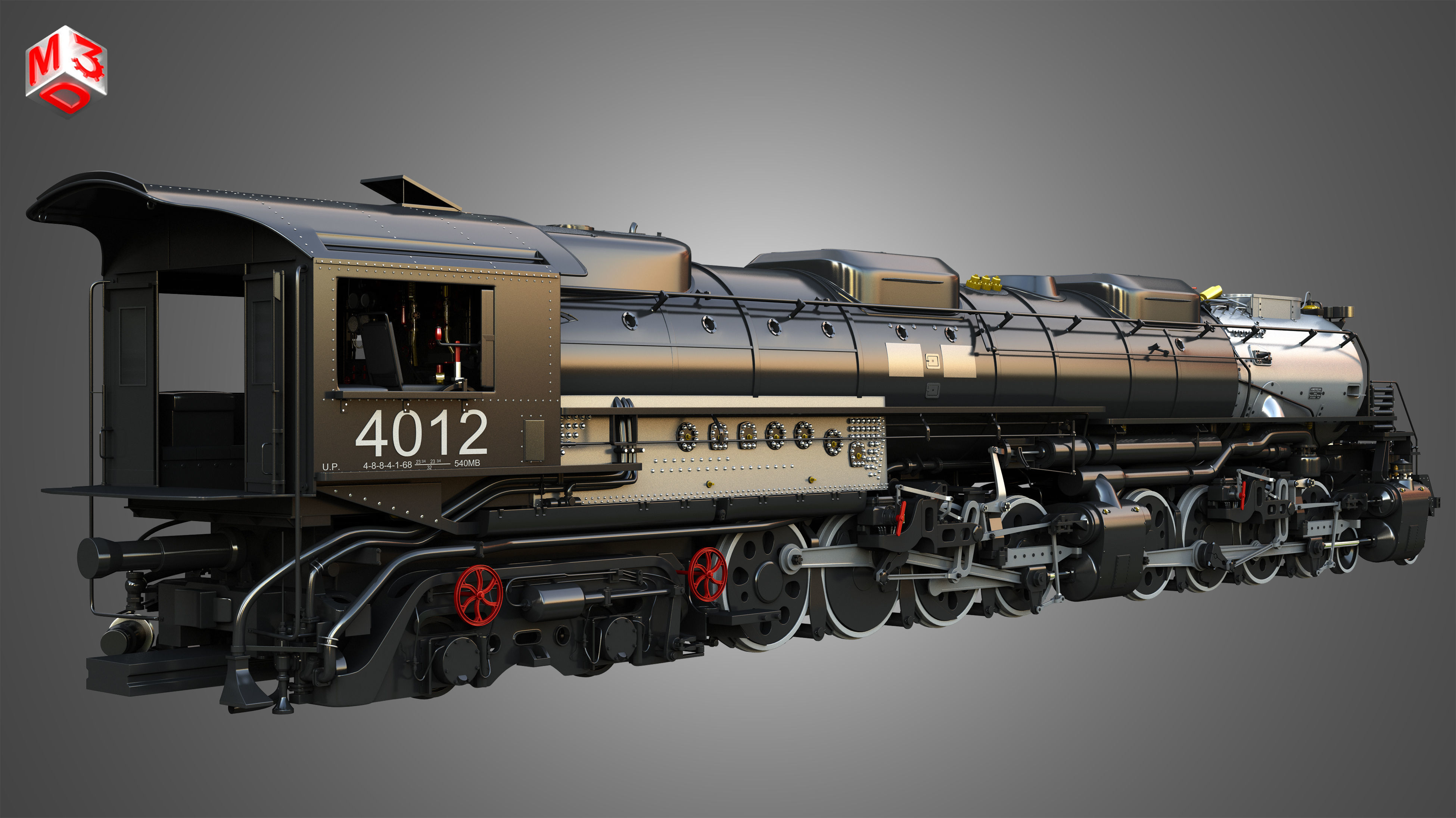 Big Boy 4014 - Steam Locomotive 3D model_2