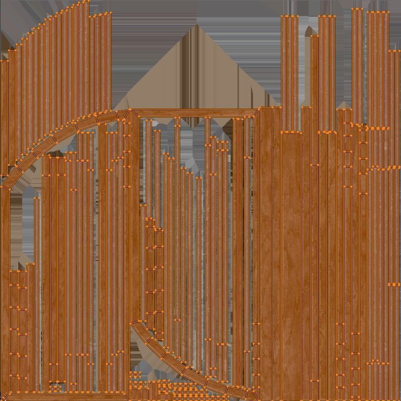 Medieval Window Low Poly Low-poly 3D model_9