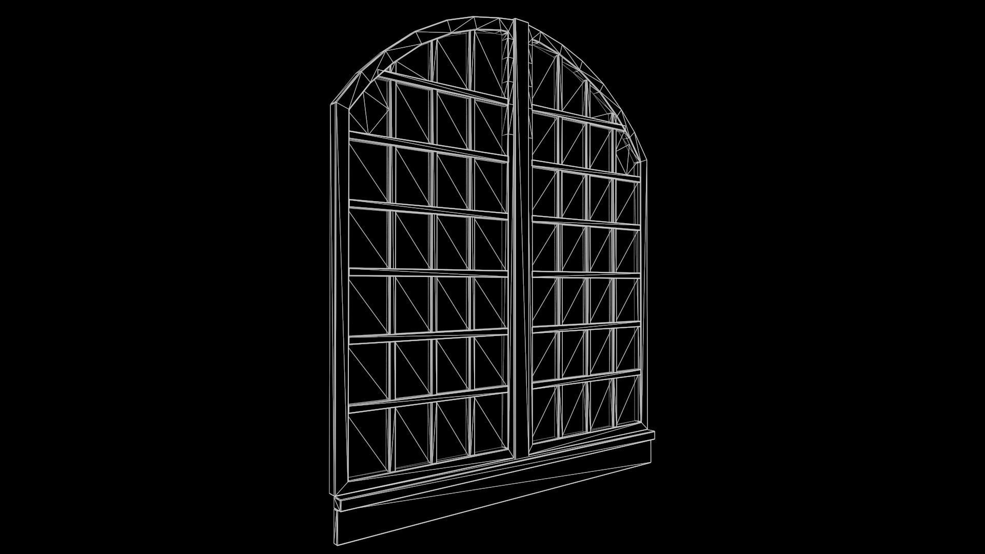 Medieval Window Low Poly Low-poly 3D model_8