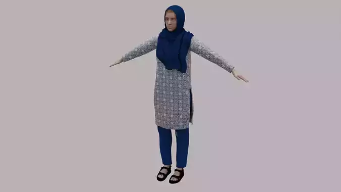 Rajasthani Female Character 2 Low-poly 3D model