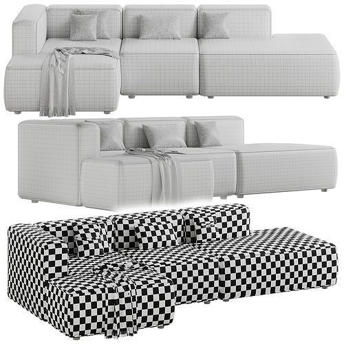 BASECAMP XL OPEN END SOFA Low-poly 3D model 2