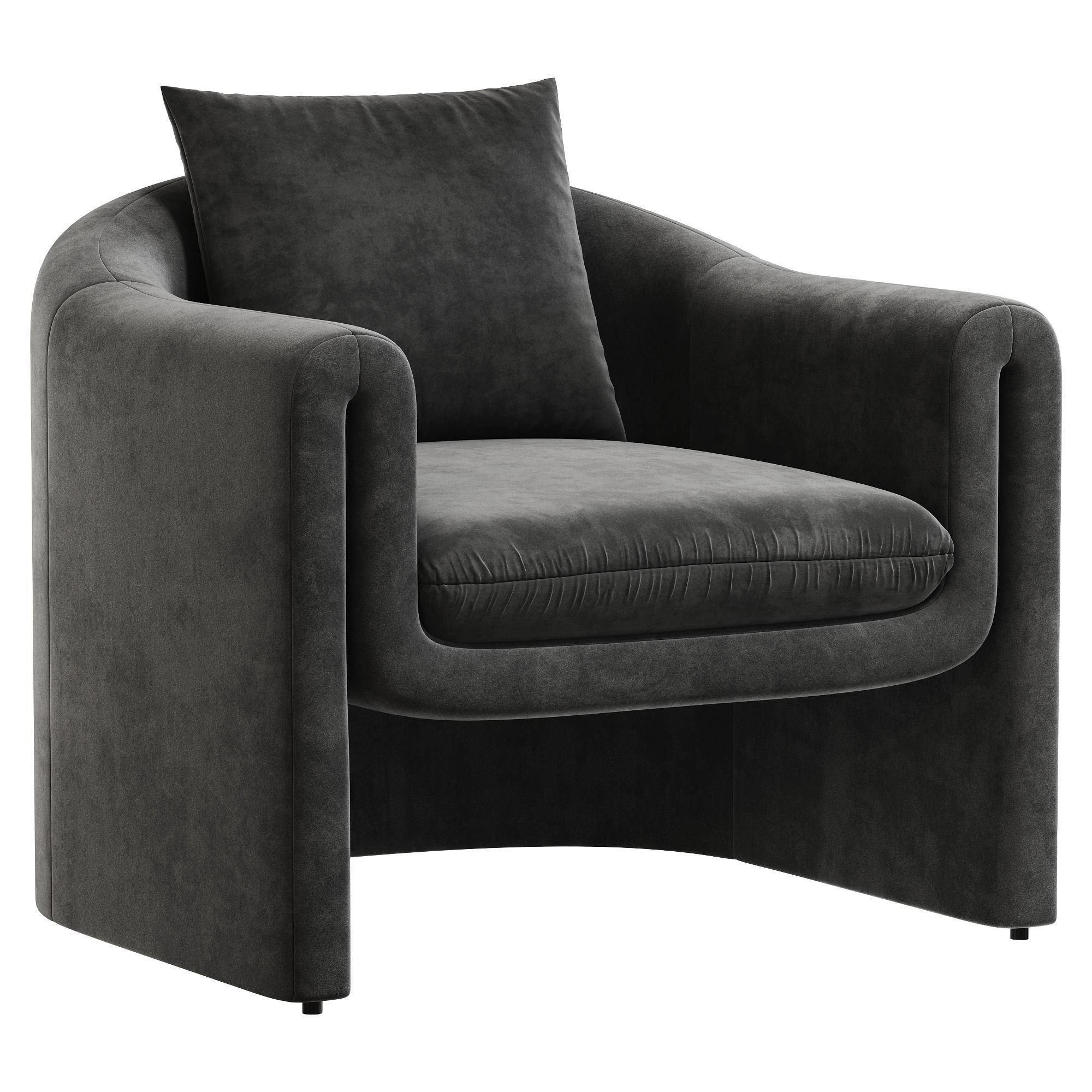 Pollman Upholstered Barrel Chair Low-poly 3D model_4