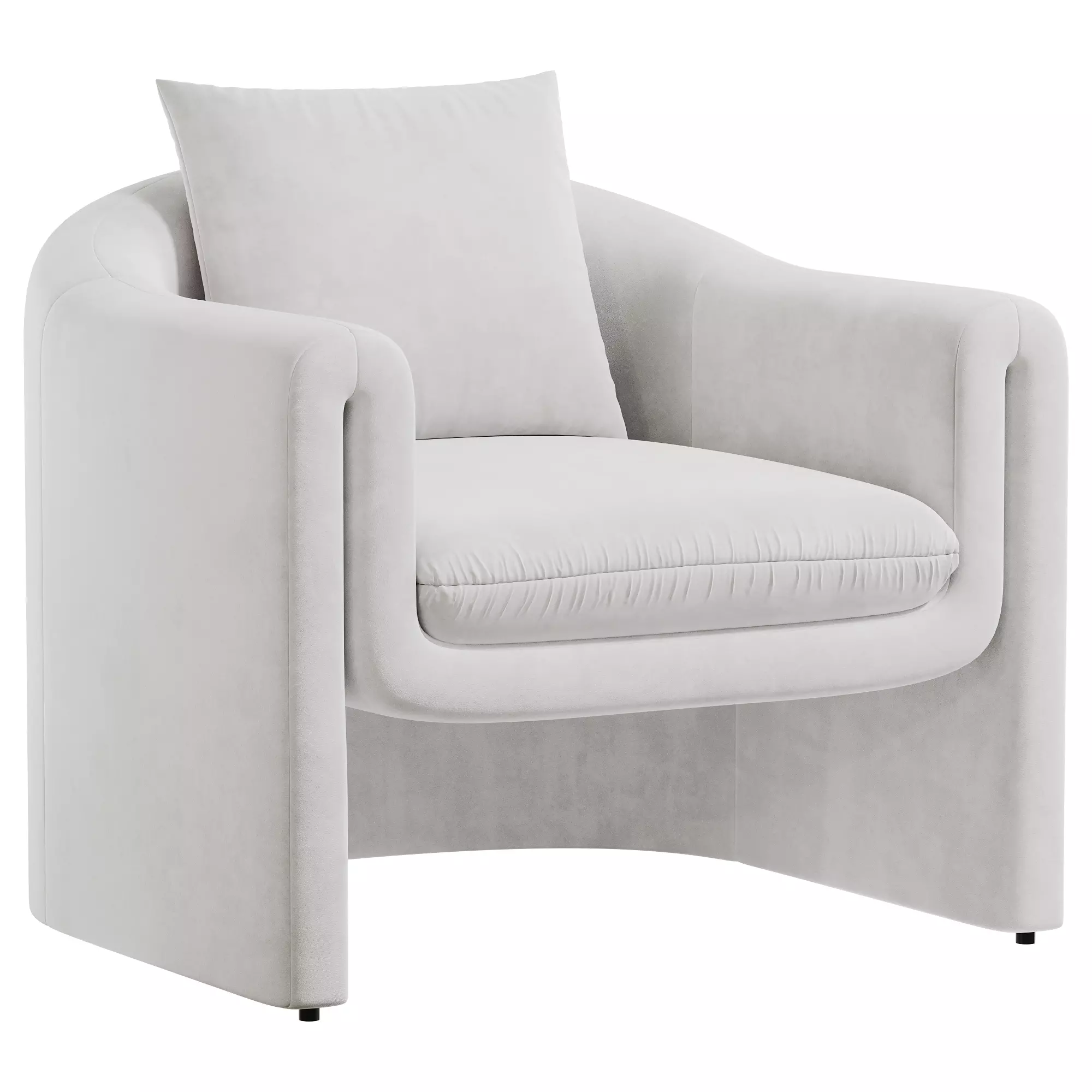 Pollman Upholstered Barrel Chair Low-poly 3D model_0