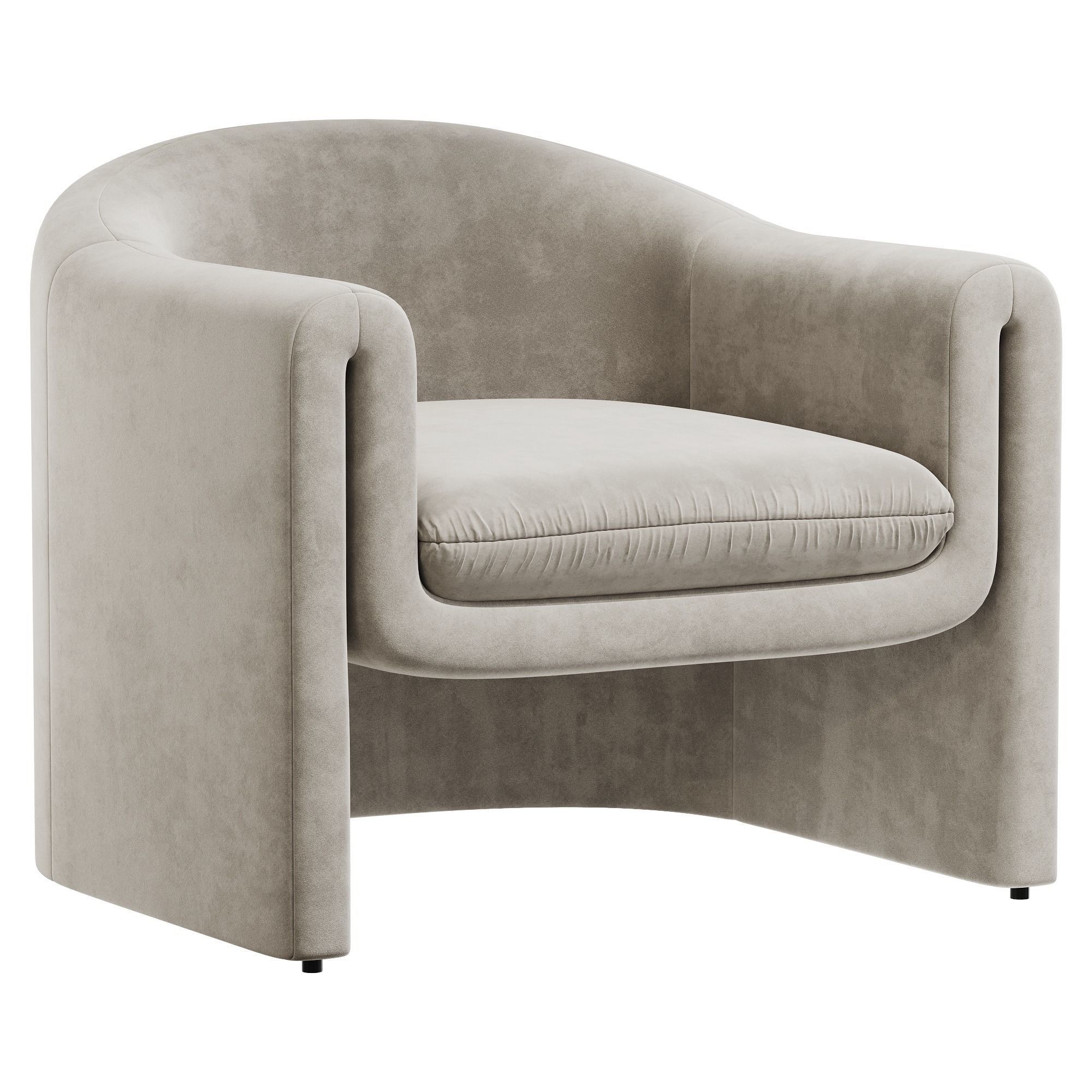 Pollman Upholstered Barrel Chair Low-poly 3D model_5