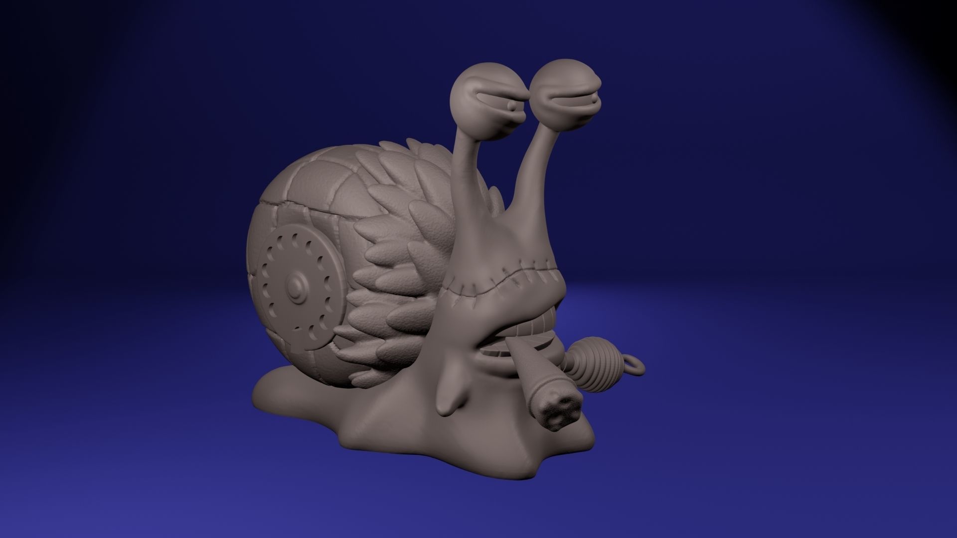crocodile- den den mushi 3D print model_1