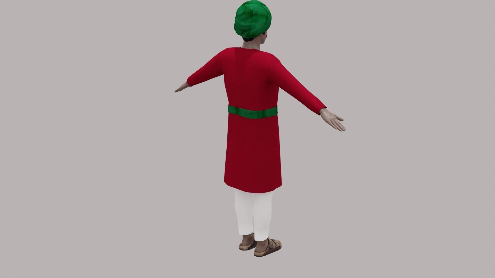 Rajasthani Male Character 7 Low-poly 3D model_13