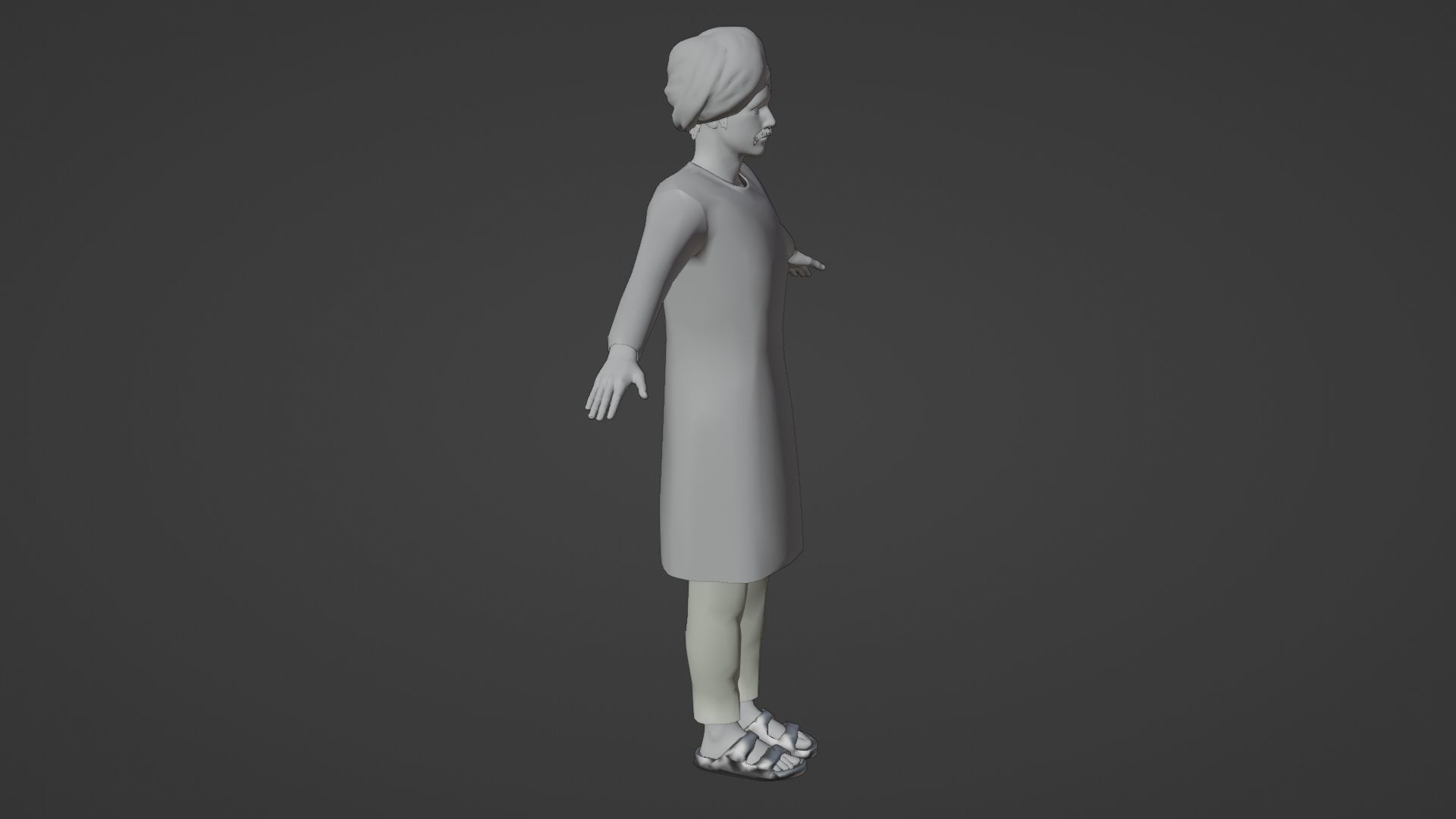 Rajasthani Male Character 7 Low-poly 3D model_17