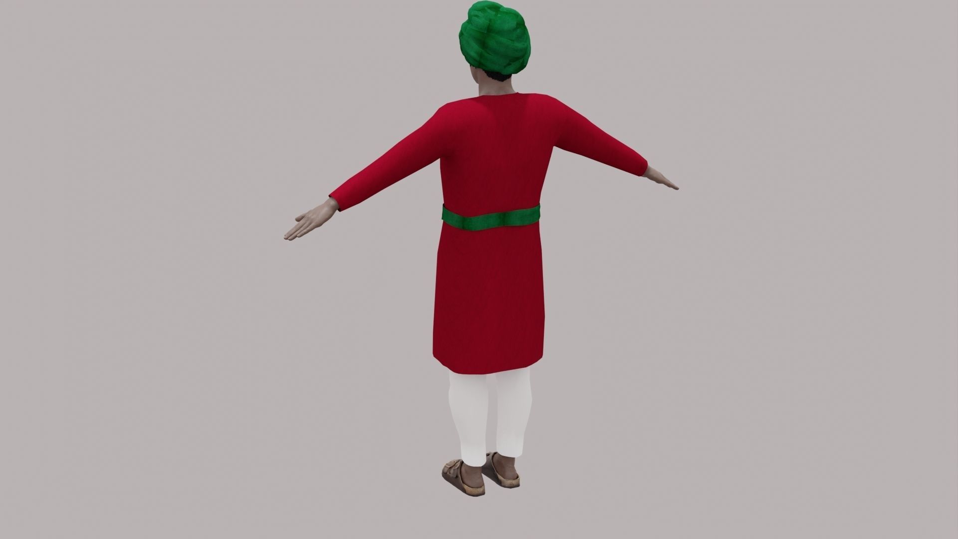 Rajasthani Male Character 7 Low-poly 3D model_10