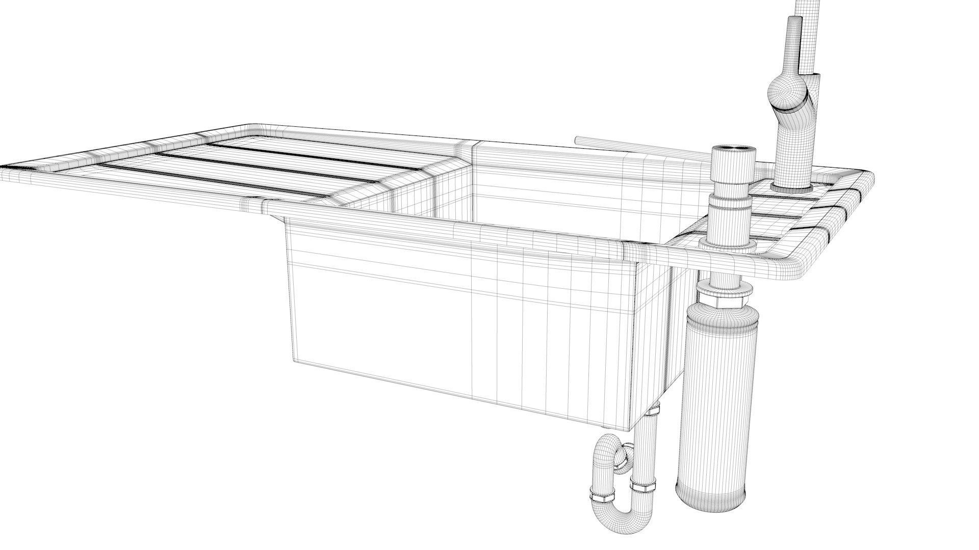 Blanco Kitchen Sink - Faron XL 6 S Low-poly 3D model_13