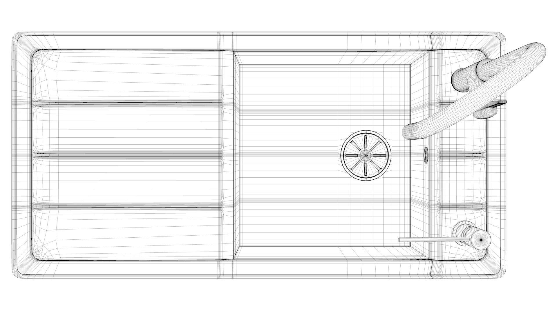 Blanco Kitchen Sink - Faron XL 6 S Low-poly 3D model_10