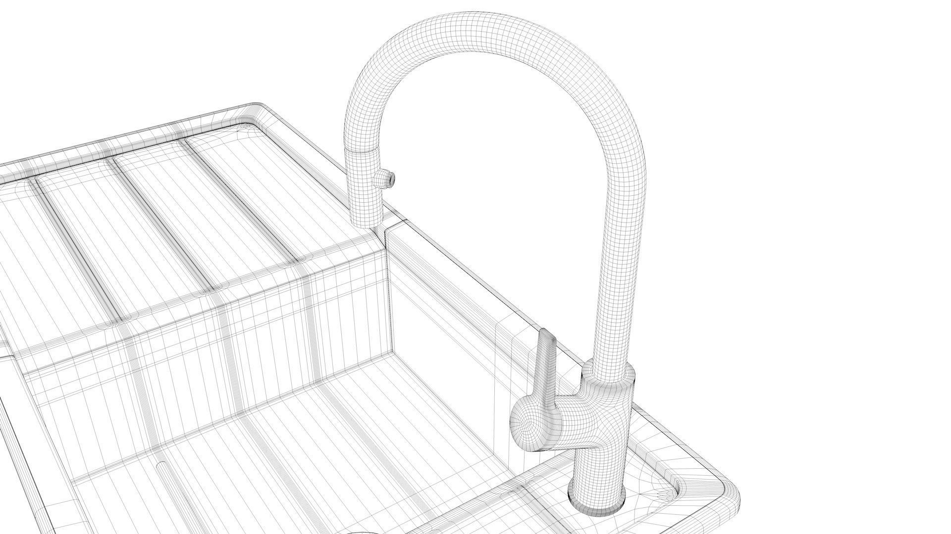 Blanco Kitchen Sink - Faron XL 6 S Low-poly 3D model_12