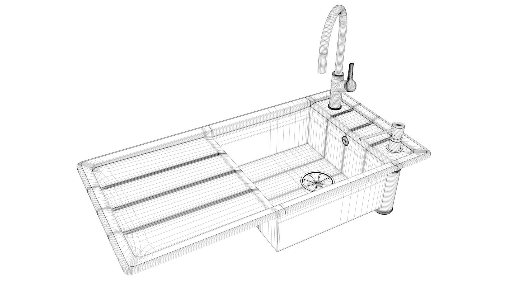 Blanco Kitchen Sink - Faron XL 6 S Low-poly 3D model_8