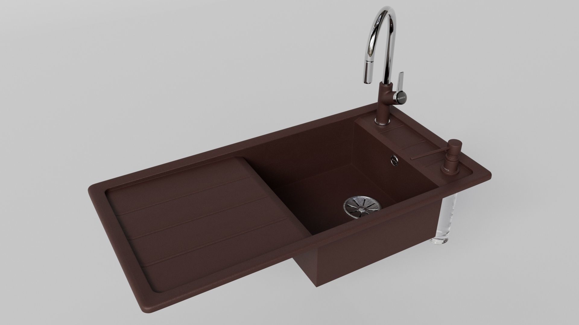 Blanco Kitchen Sink - Faron XL 6 S Low-poly 3D model_1