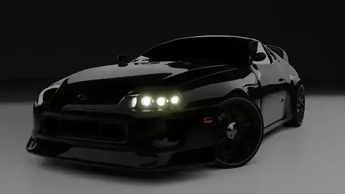 Toyota Supra Car 3D Rigged Model
