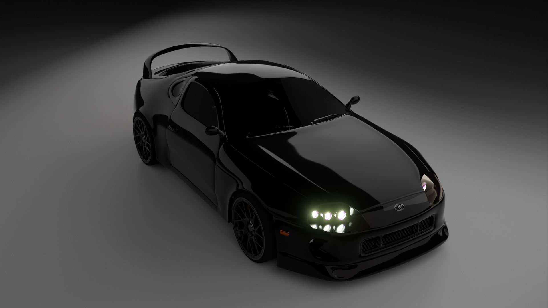 Toyota Supra Car 3D Rigged Model 3D model_4