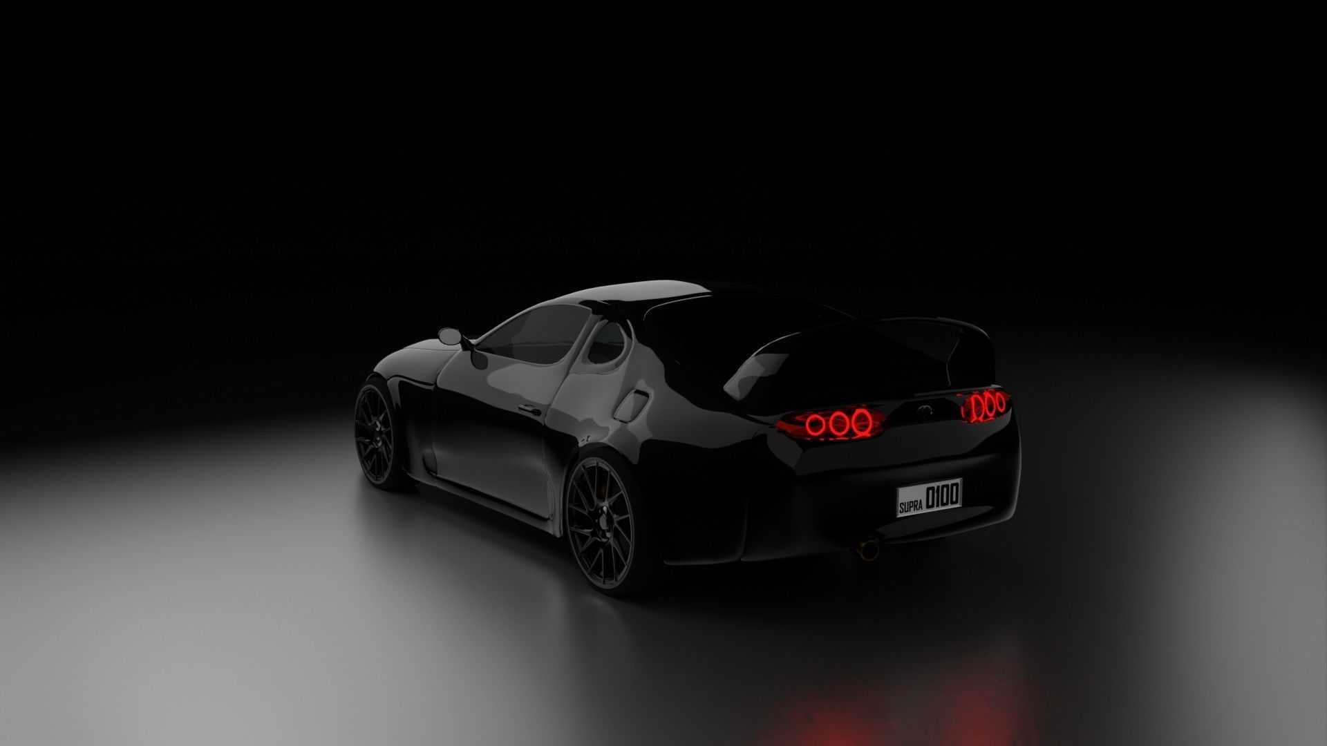 Toyota Supra Car 3D Rigged Model 3D model_3