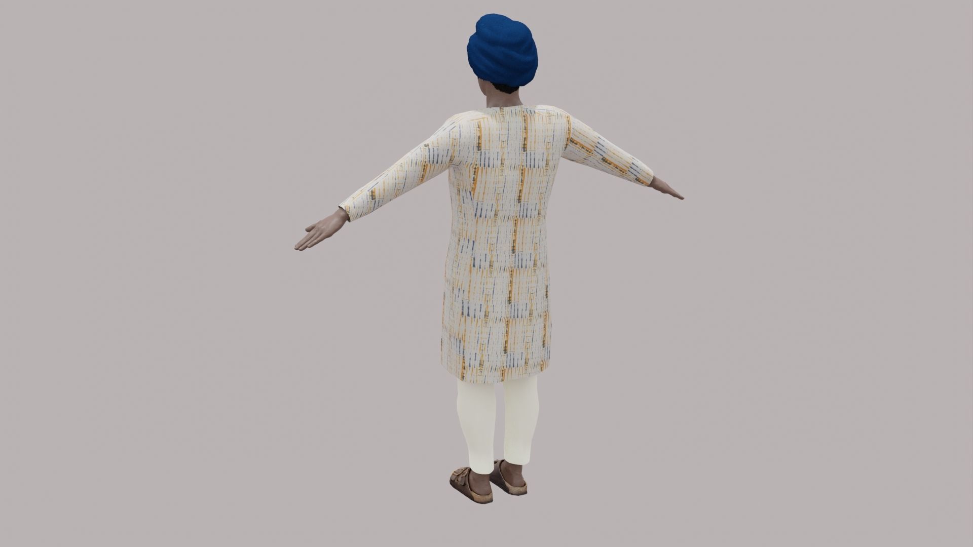 Rajasthani Male Character 5 Low-poly 3D model_10