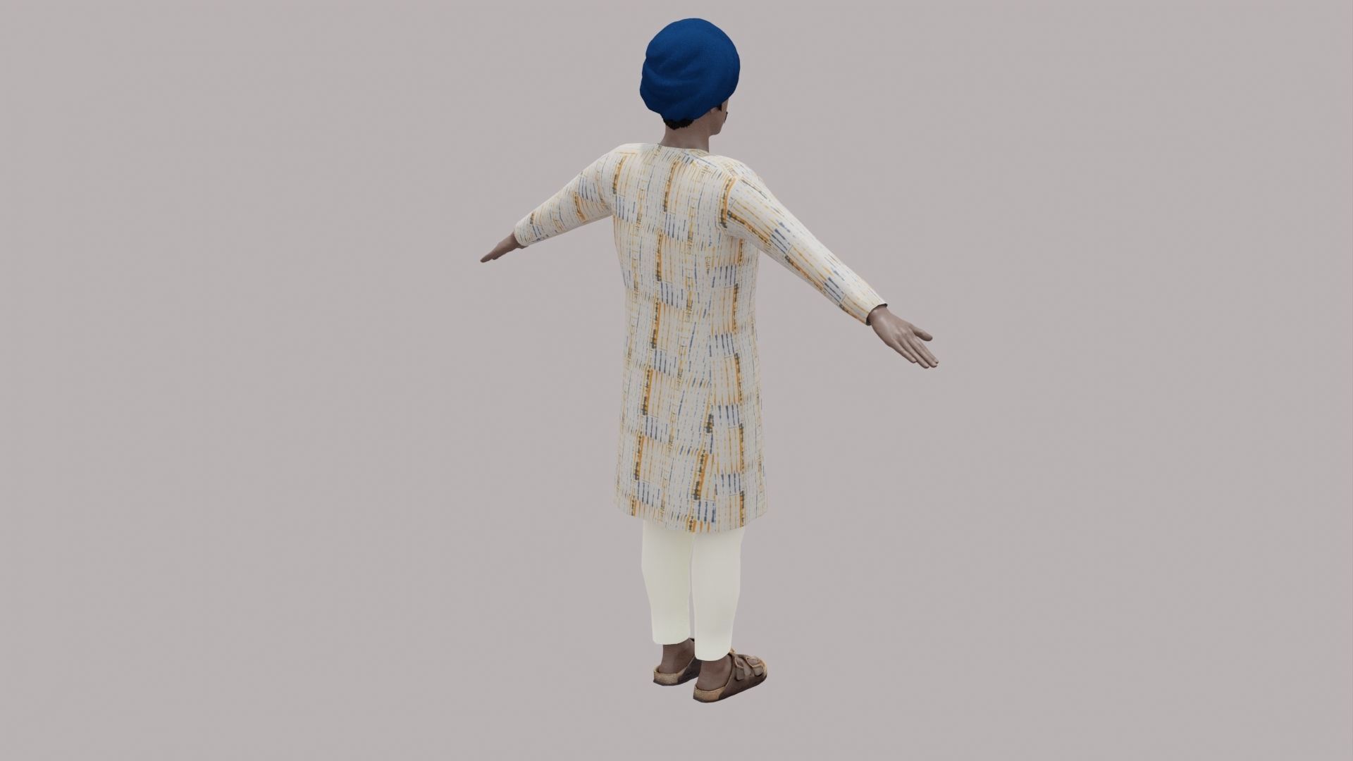 Rajasthani Male Character 5 Low-poly 3D model_13