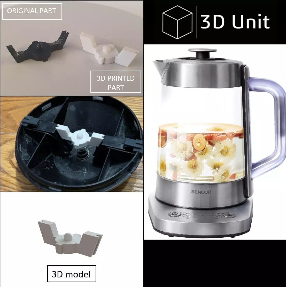 Part of Sencor SWK 1590SS kettle lid 3D print model