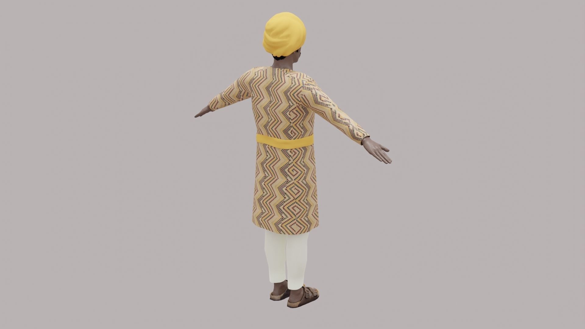 Rajasthani Male Character 4 Low-poly 3D model_13