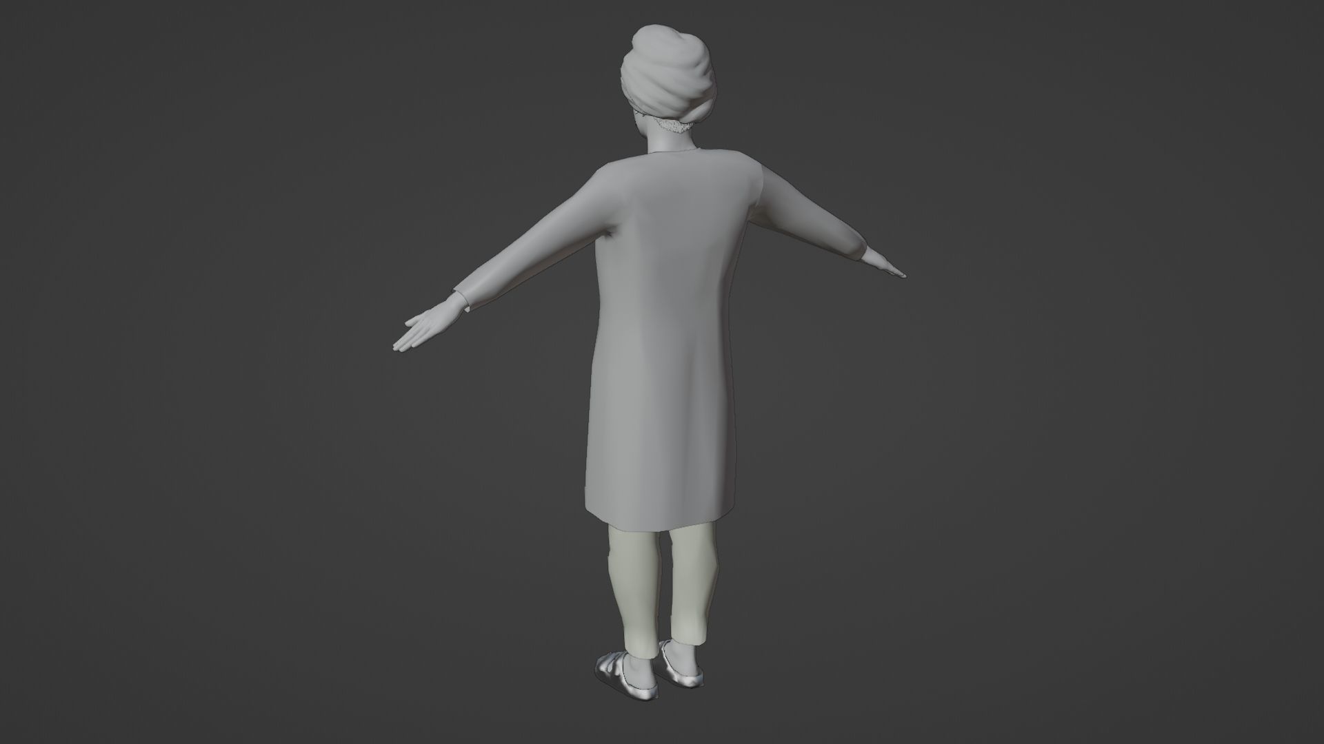 Rajasthani Male Character 3 Low-poly 3D model_11