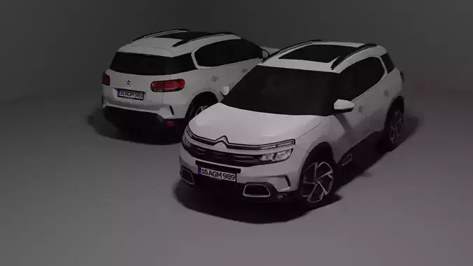 2019 Citroen C5 Aircross Low-poly 3D model