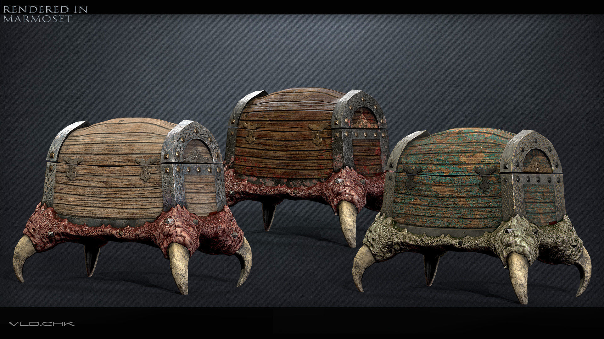 Chest Demon Low-poly 3D model_8