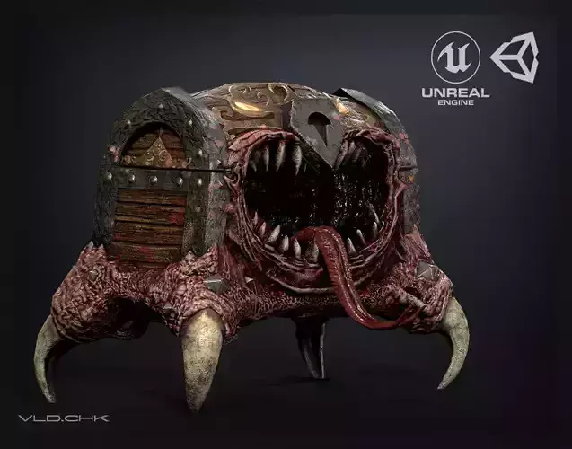 Chest Demon Low-poly 3D model