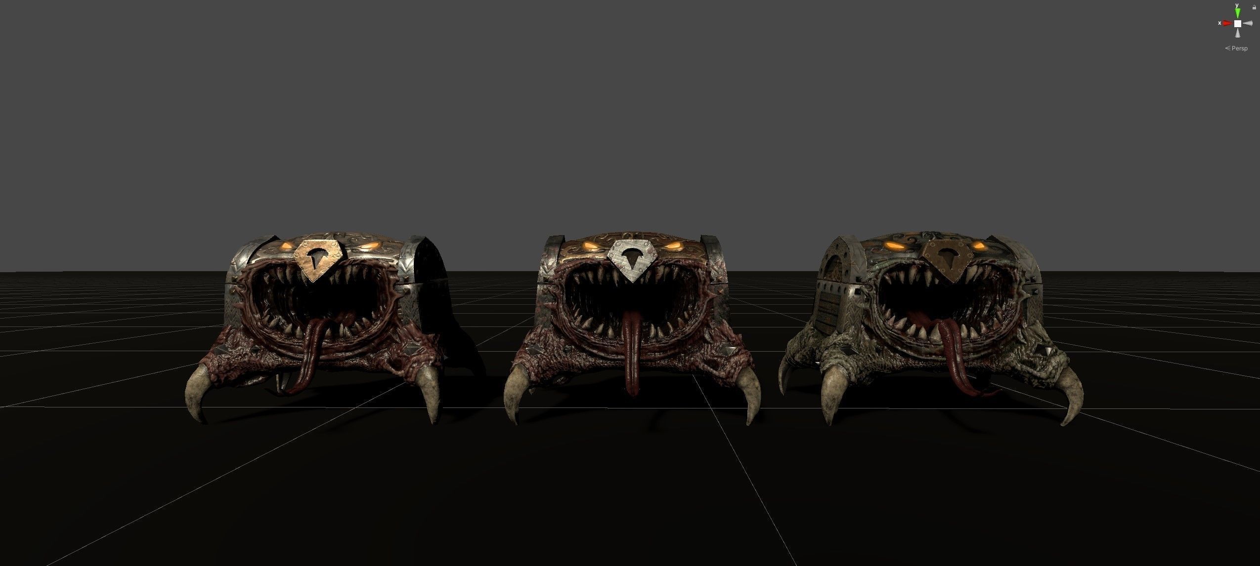 Chest Demon Low-poly 3D model_9