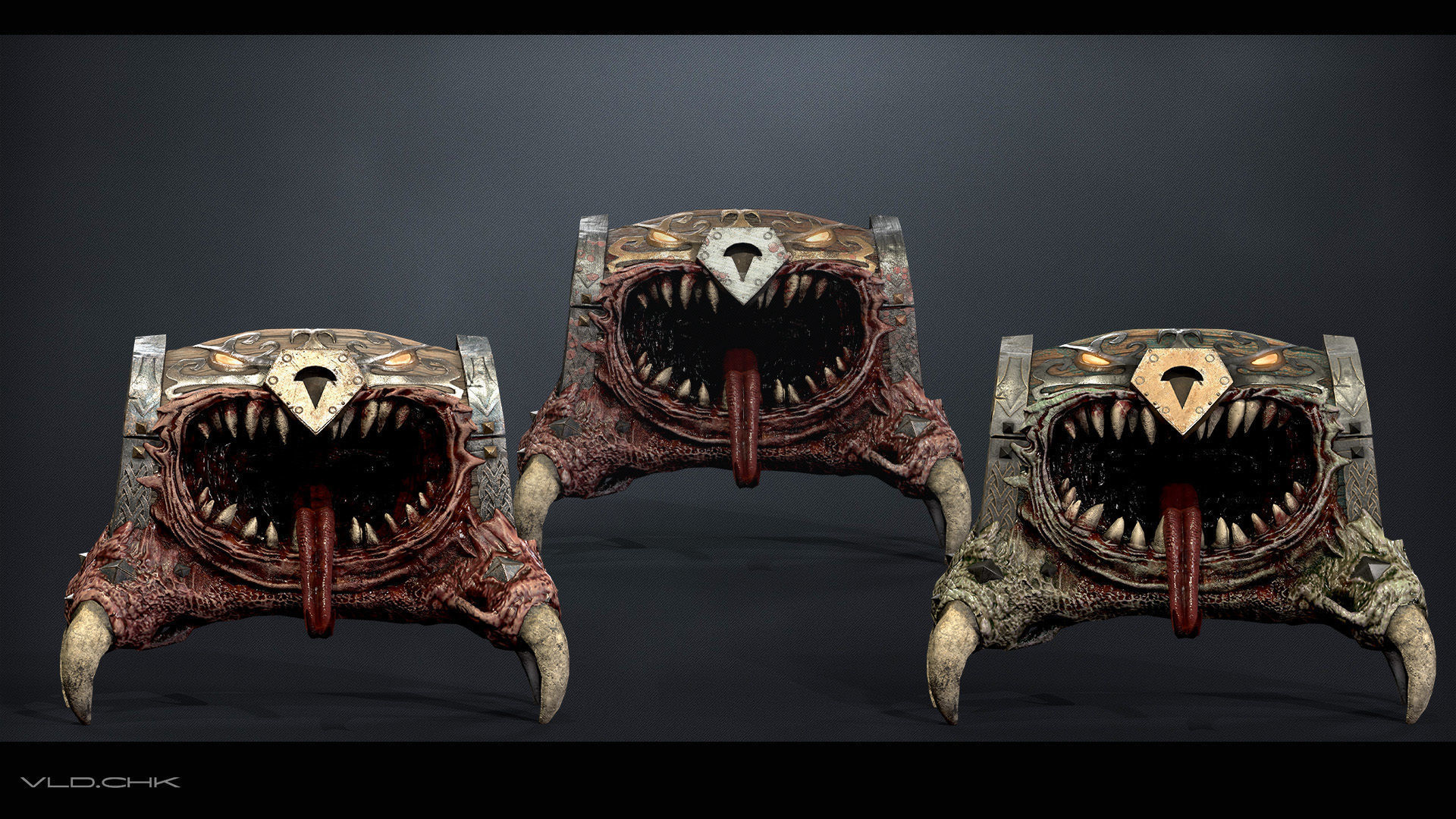 Chest Demon Low-poly 3D model_5