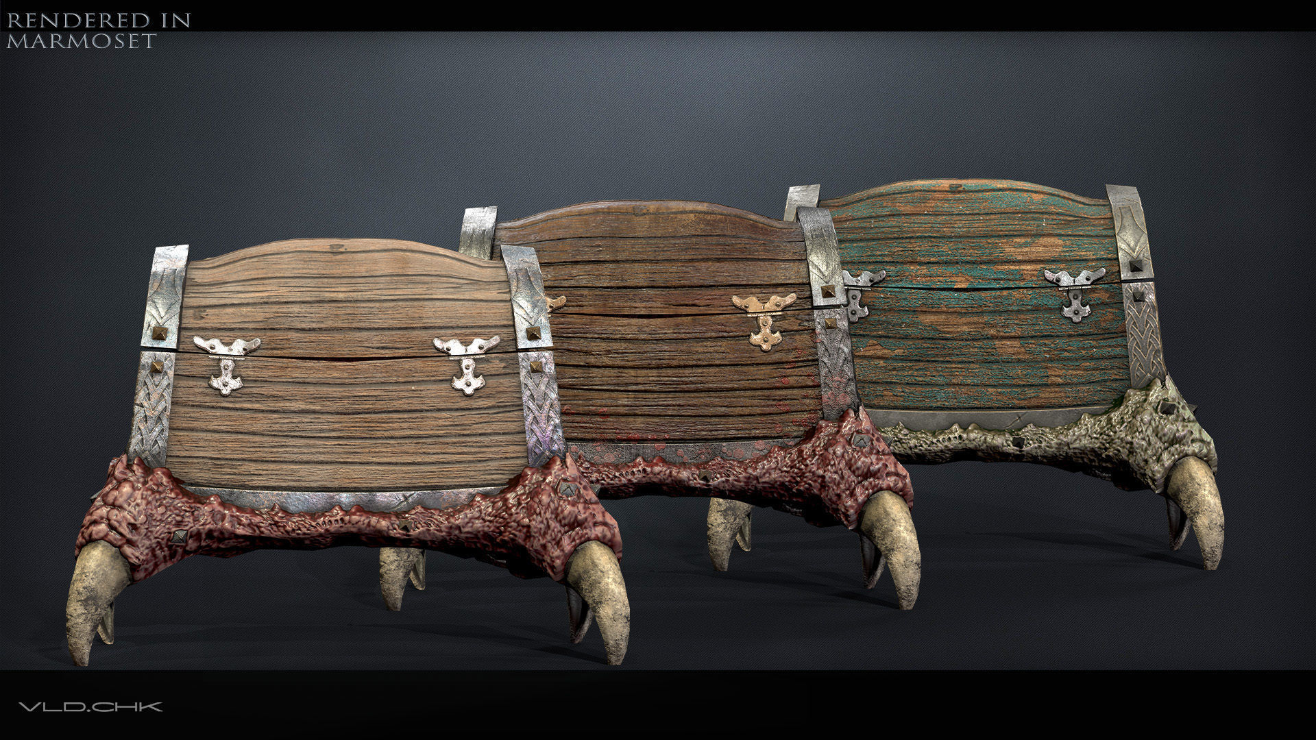 Chest Demon Low-poly 3D model_6