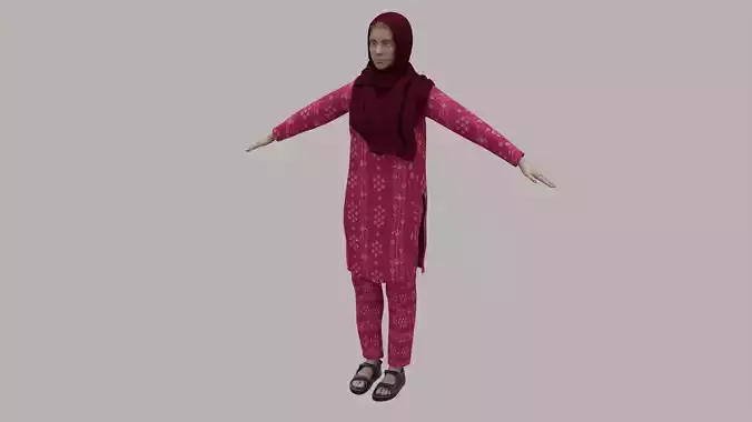 Rajasthani Female Character 5 Low-poly 3D model