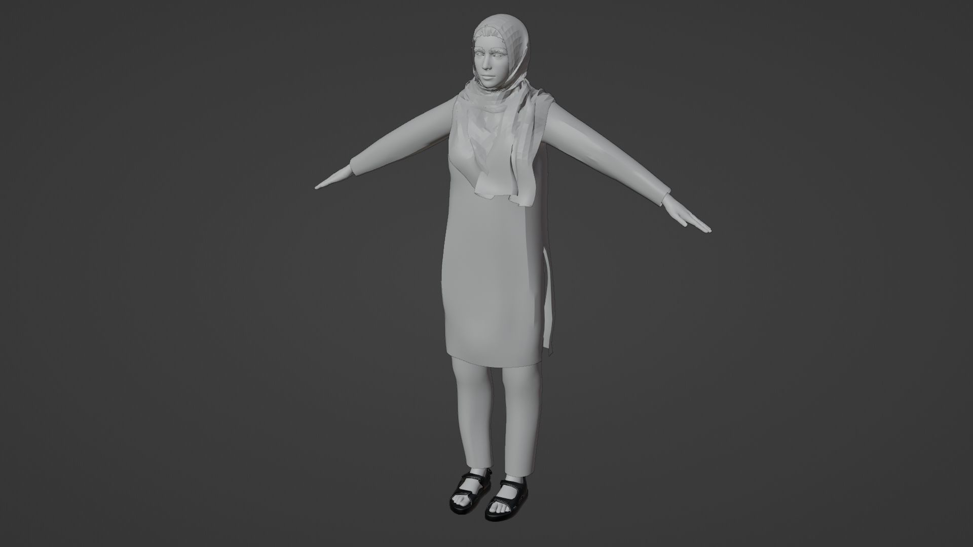 Rajasthani Female Character 4 Low-poly 3D model_2