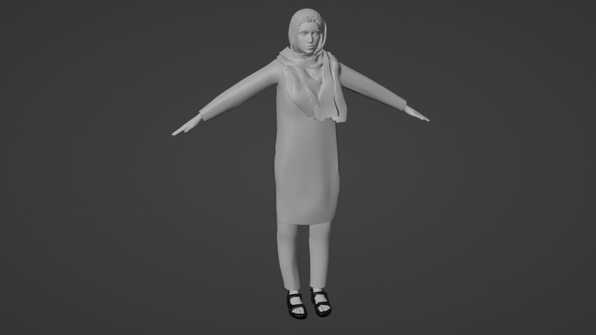 Rajasthani Female Character 4 Low-poly 3D model_20