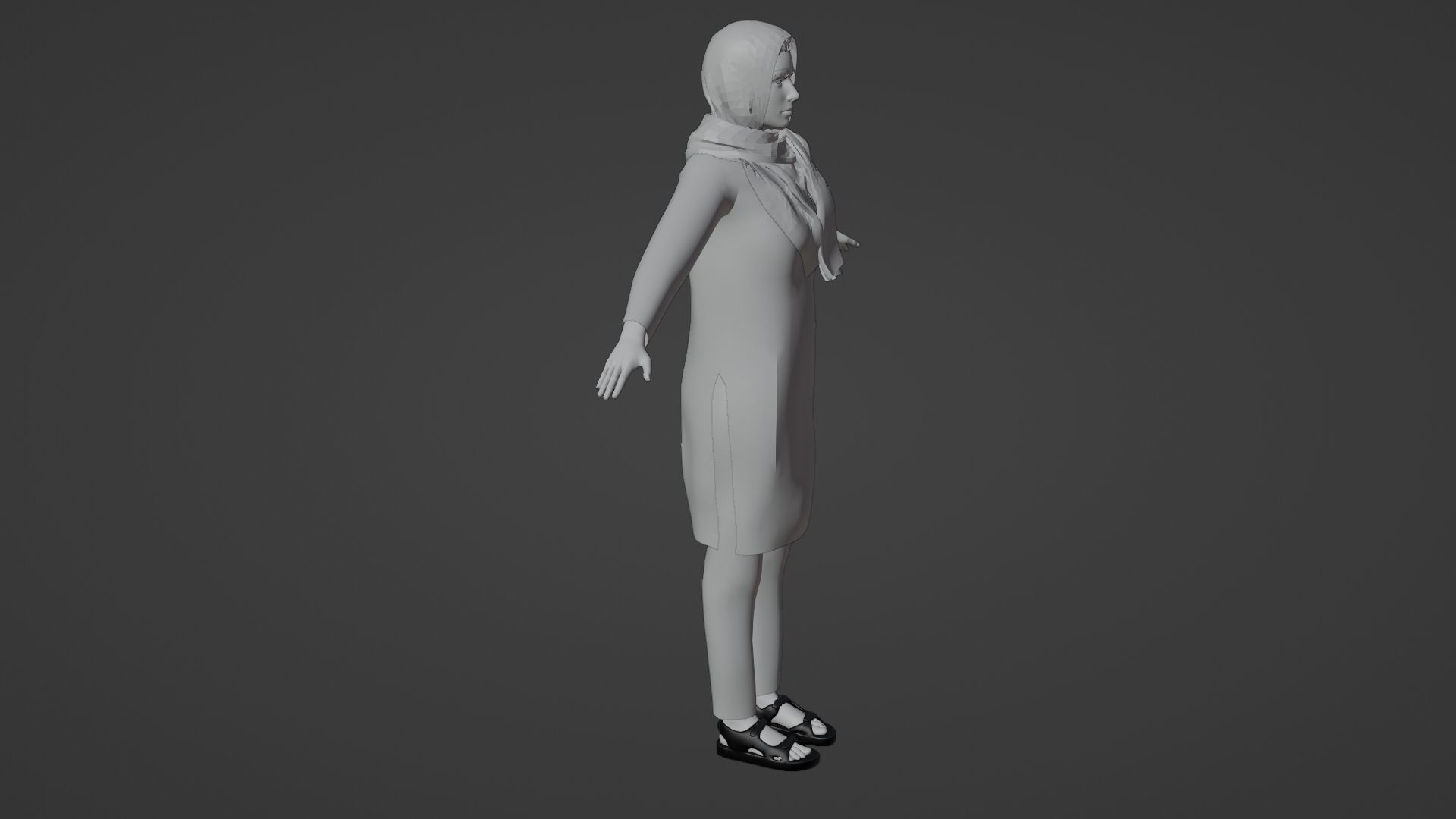 Rajasthani Female Character 4 Low-poly 3D model_17