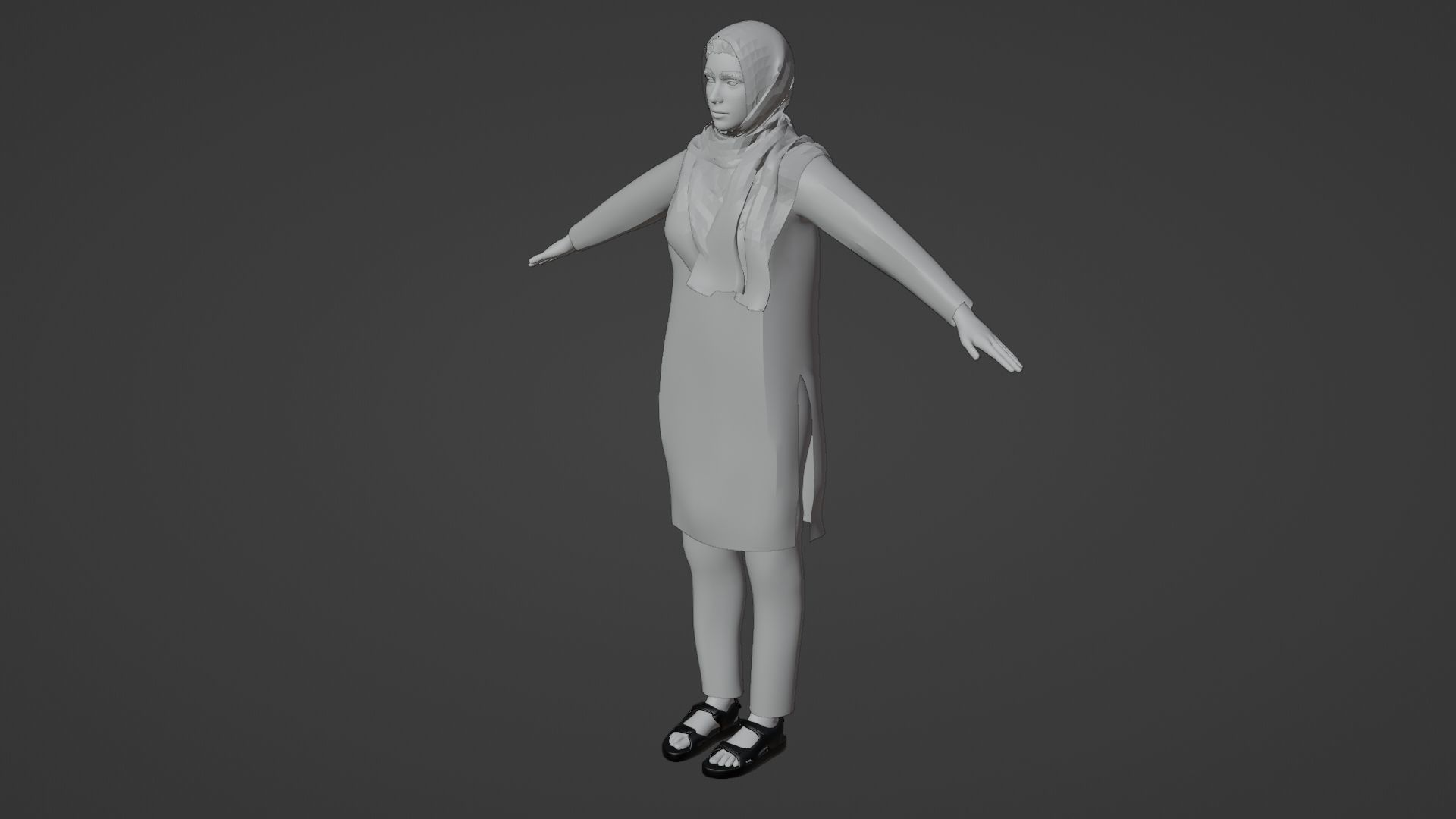 Rajasthani Female Character 4 Low-poly 3D model_5