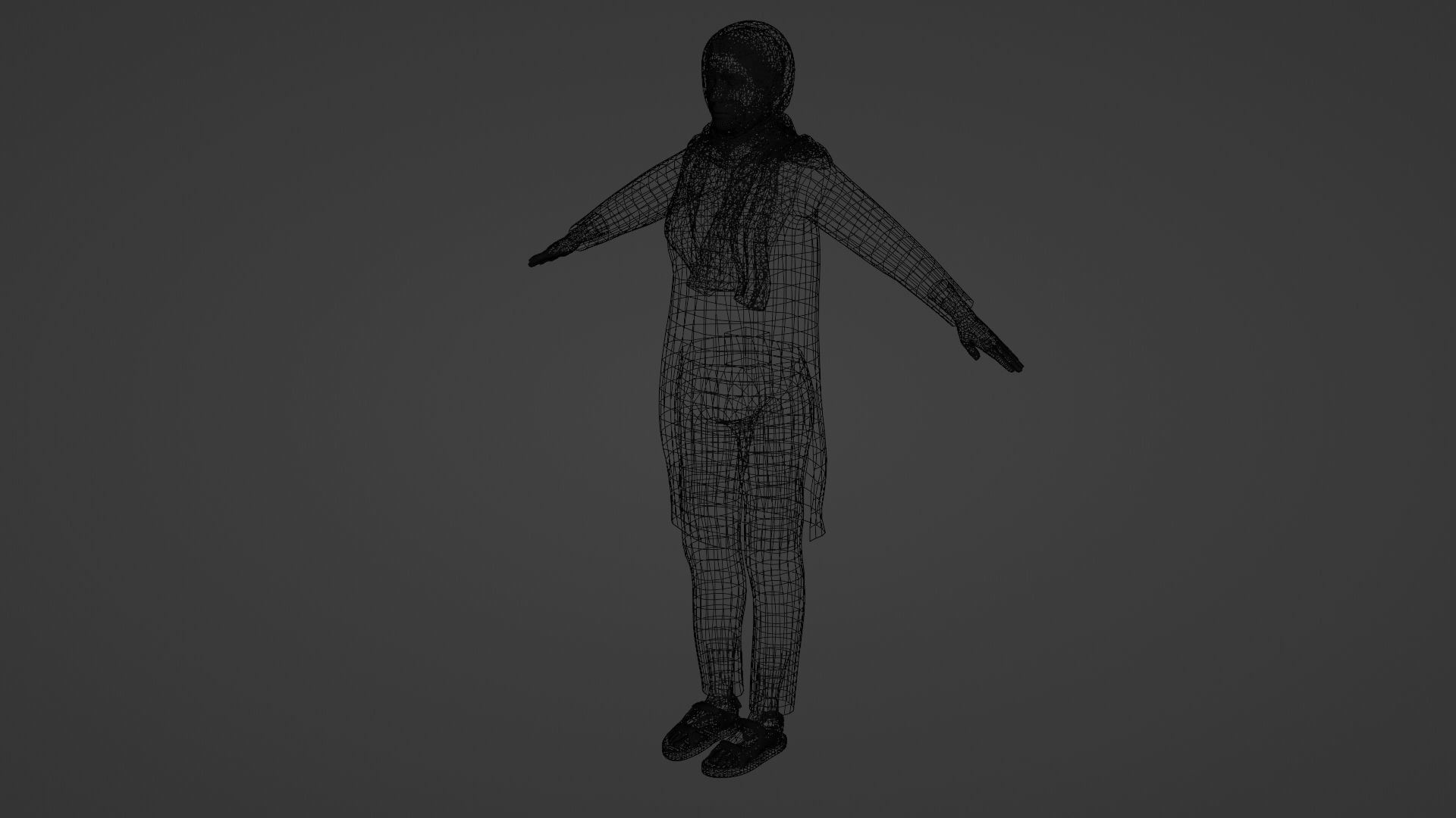 Rajasthani Female Character 4 Low-poly 3D model_6