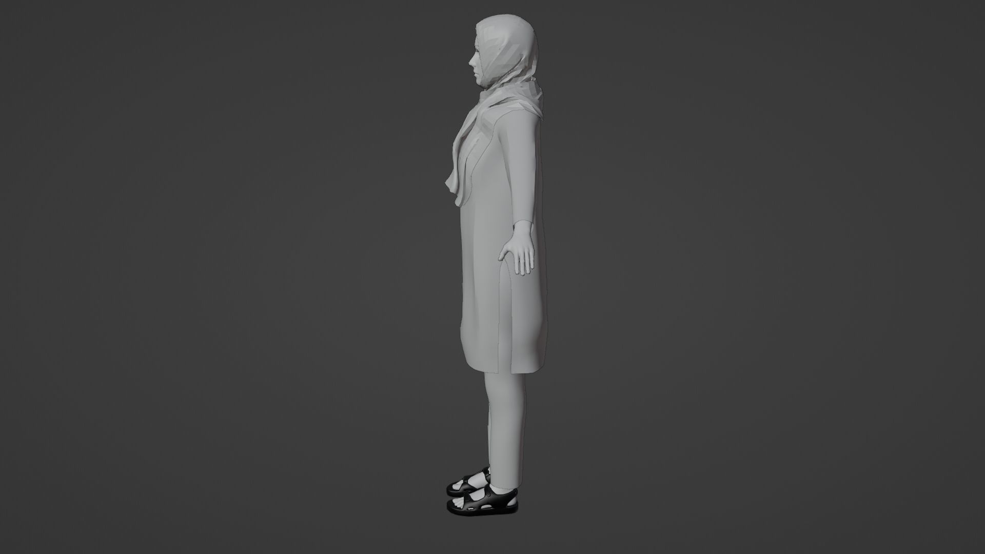 Rajasthani Female Character 4 Low-poly 3D model_8
