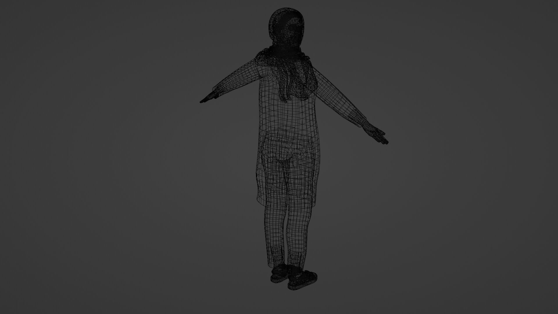 Rajasthani Female Character 4 Low-poly 3D model_15