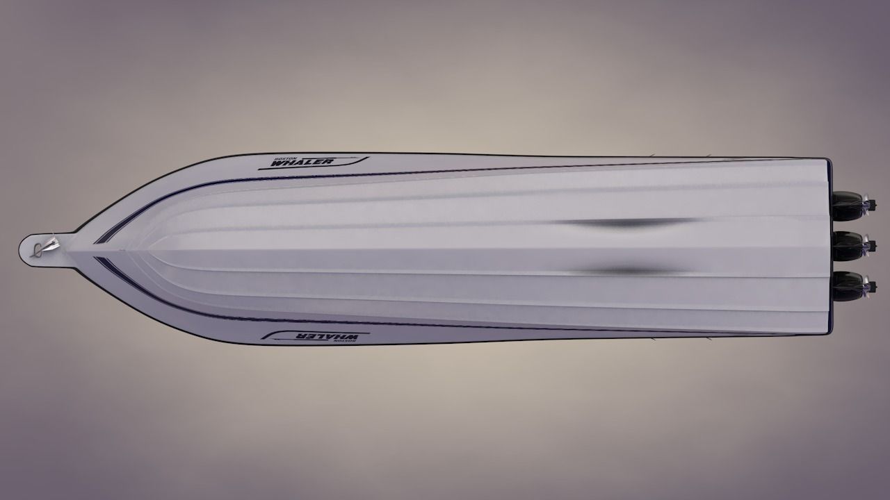 Boston Whaler Center Console Sport Fishing Boat Low-poly 3D model_14