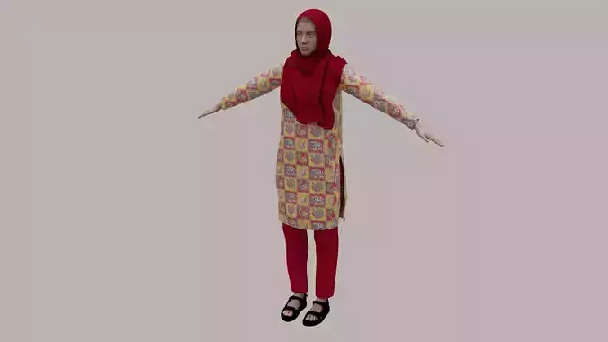 Rajasthani Female Character 3 Low-poly 3D model