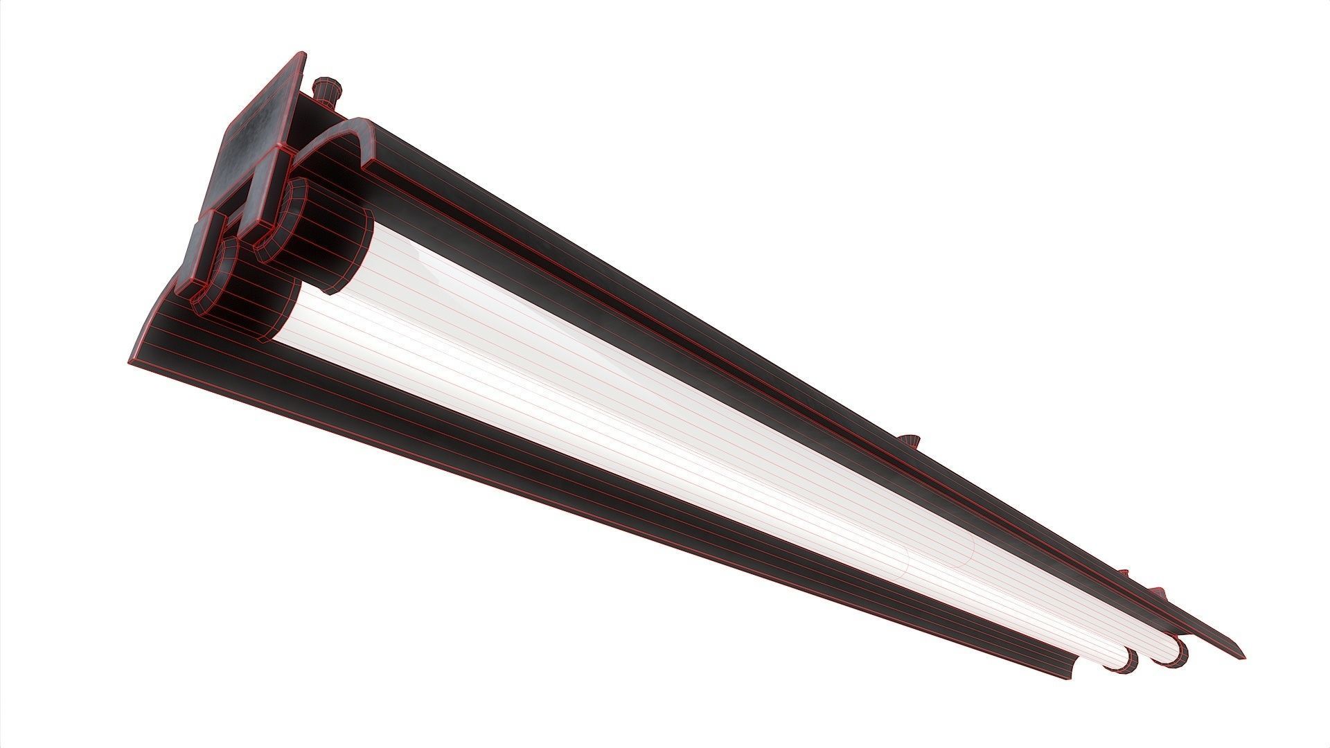 Fluorescent Lamp 07 Low-poly 3D model_2