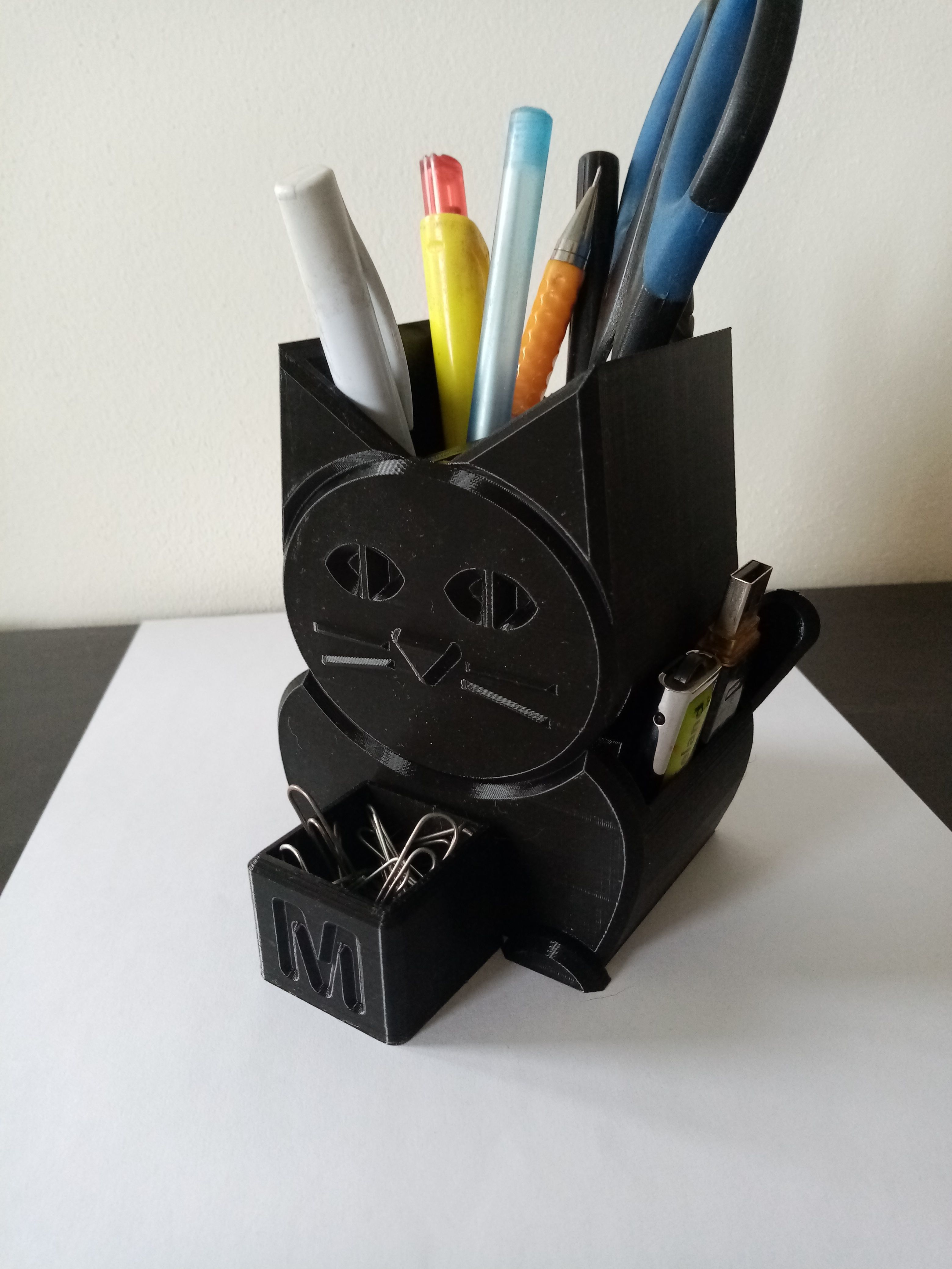 Pencil holder CAT easy print 3D model 3D printable CGTrader