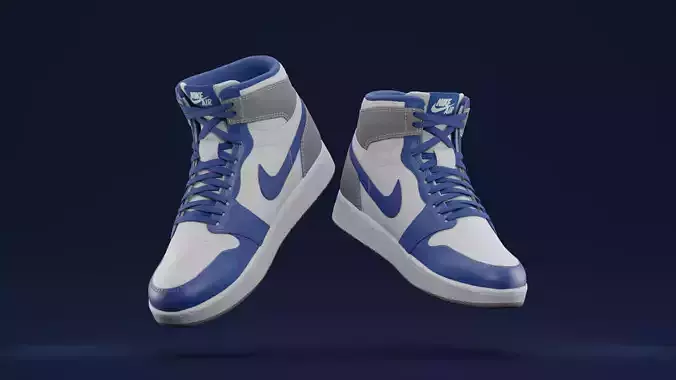 Air Jordan Nike shoes - 01 Low-poly 3D model