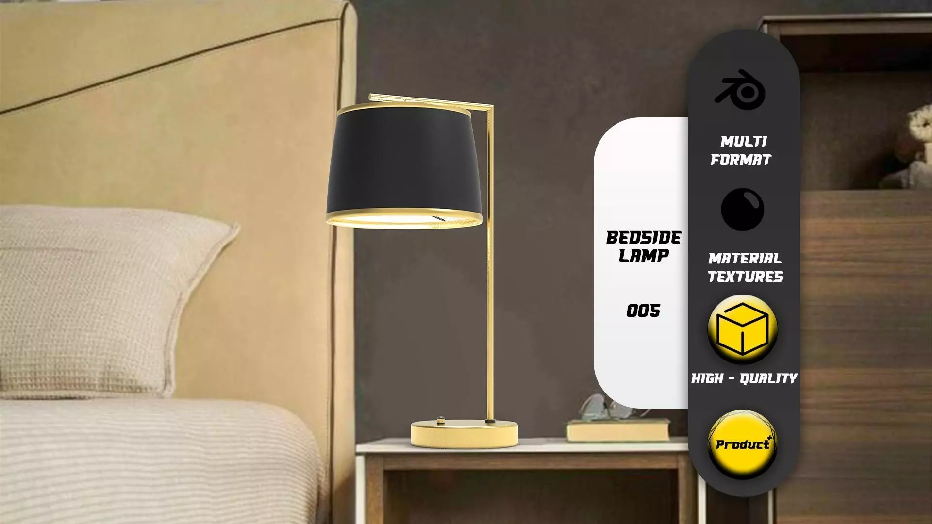 Bed Side Lamp 005 Low-poly 3D model_0