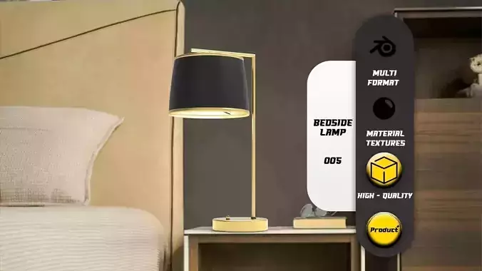 Bed Side Lamp 005 Low-poly 3D model Bed Side Lamp 005 Low-poly 3D model